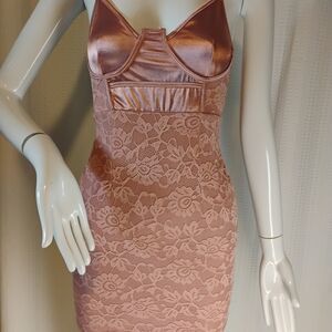 PrettyLittleThing Blush Lace Dress